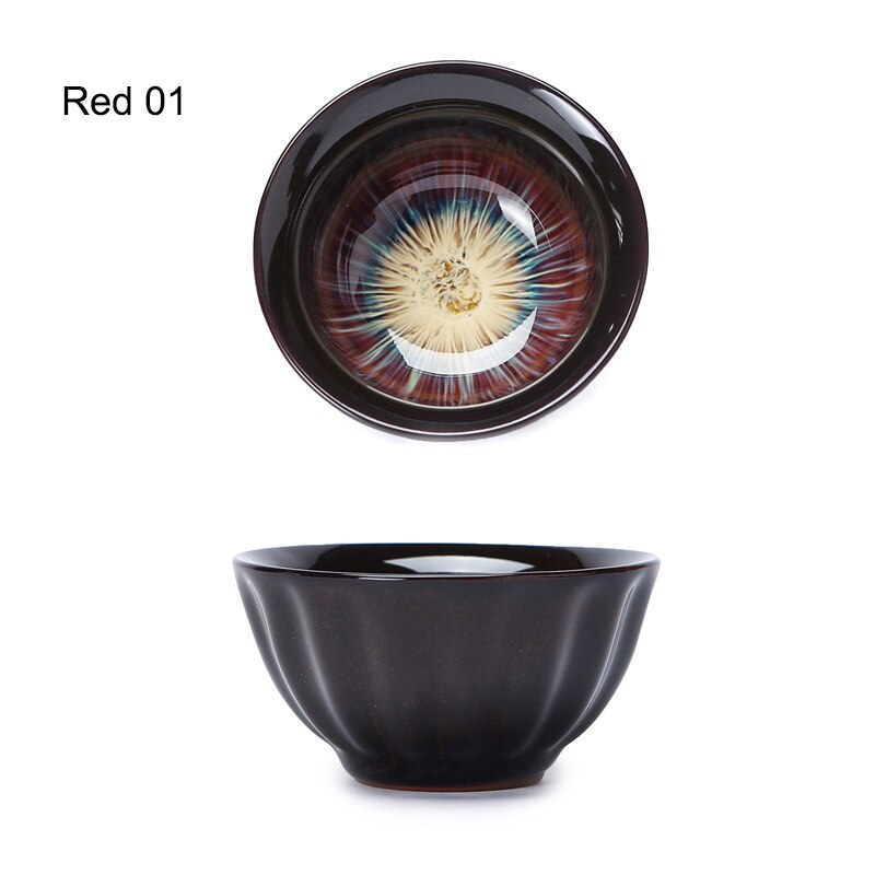 Colorful starry teacup,temmoku glaze tea cup,Kung fu cup Build kiln ceramic cup Teacup,Chinese Jingdezhen Beautifully artwork: 03
