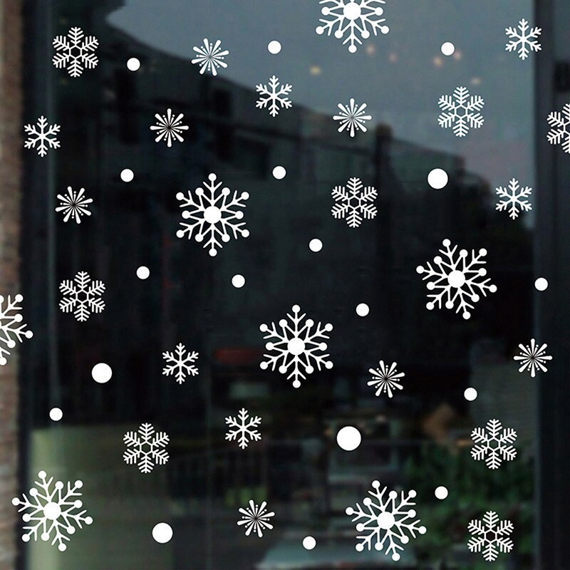 48 Pcs Sneeuwvlok Elektrostatische Sticker Glas Venster Kinderkamer Winter Home Decoratie Kerst Muurstickers Decal Wallpape