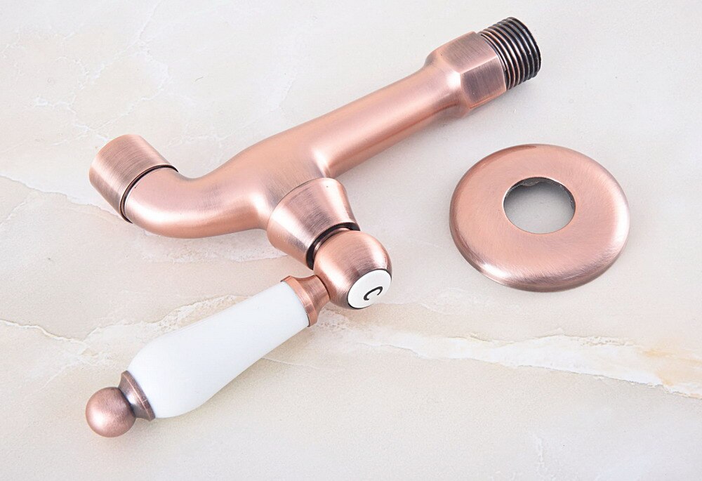 Antique Red Copper Outdoor Faucet Garden Water Tap / Mop Pool Faucet / Laundry Sink Cold Water Tap Bidcock Faucet Bav325