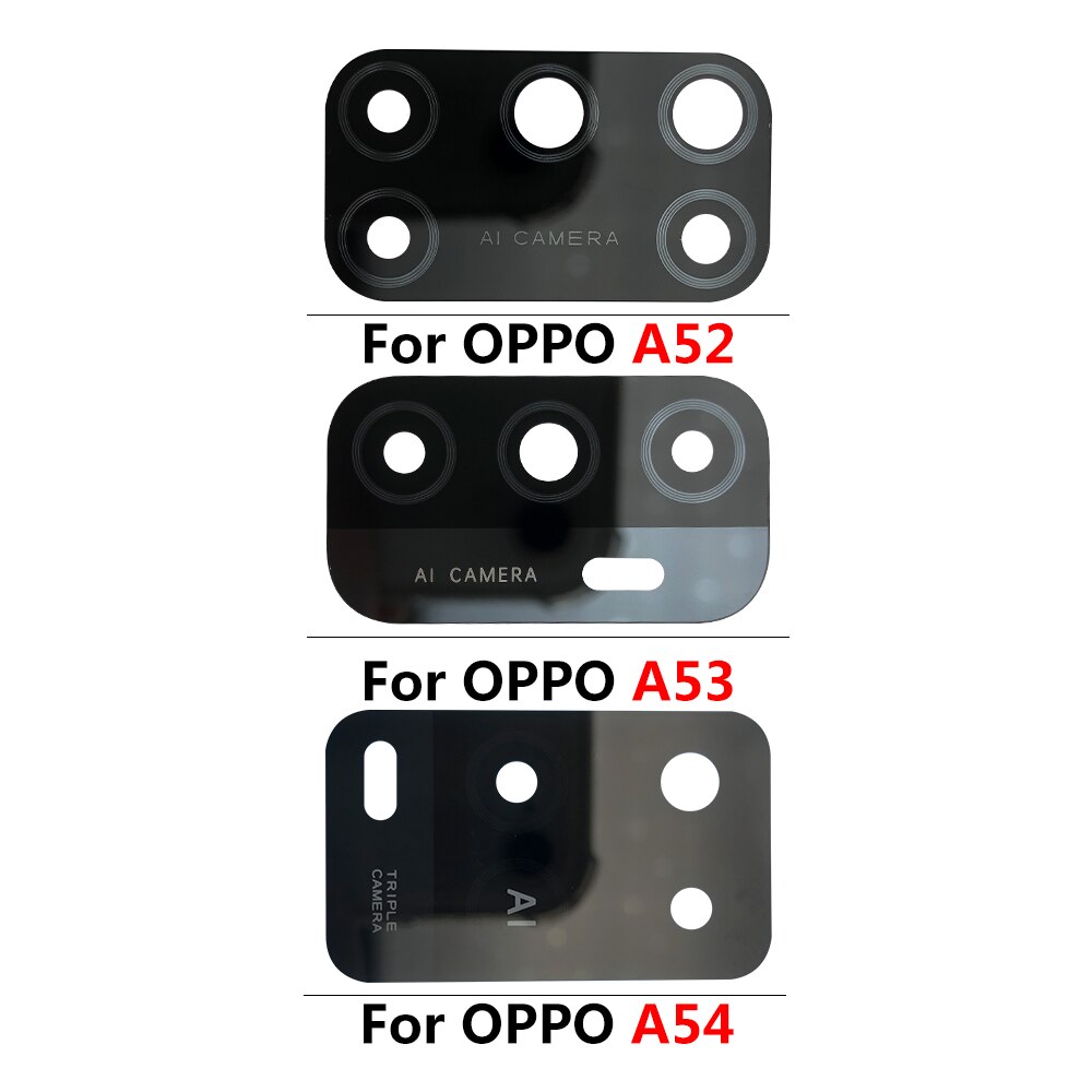 100% oryginalna tylna soczewka aparatu tylnego obiektyw z samoprzylepną do Oppo A1k A5S A8 A9 A15 A16 A52 A53 A54 A74 A93 Realme 5 6 C3 C11 Z6