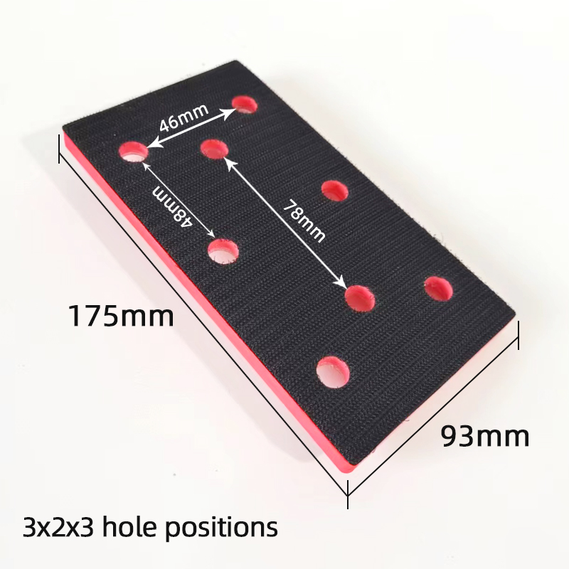 Vassoio rettangolare levigatrice per auto base abrasiva discoteca appiccicoso 93x175mm tampone per smerigliatrice a secco