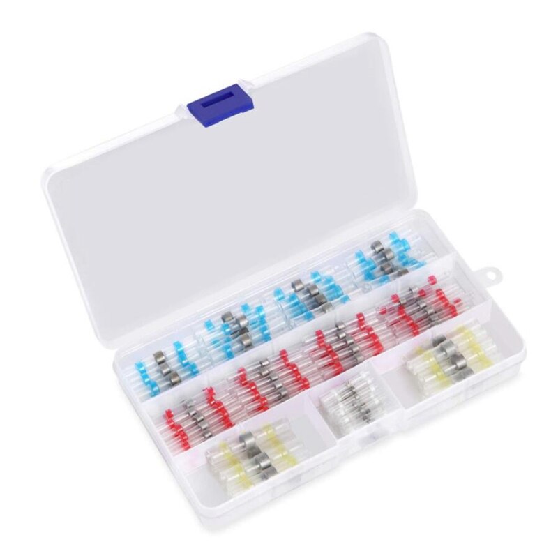 Kit de conectores de alambre de sellado de soldadura 220 uds, conectores termorretráctiles, terminales de cable eléctrico resistentes al agua y aisladas