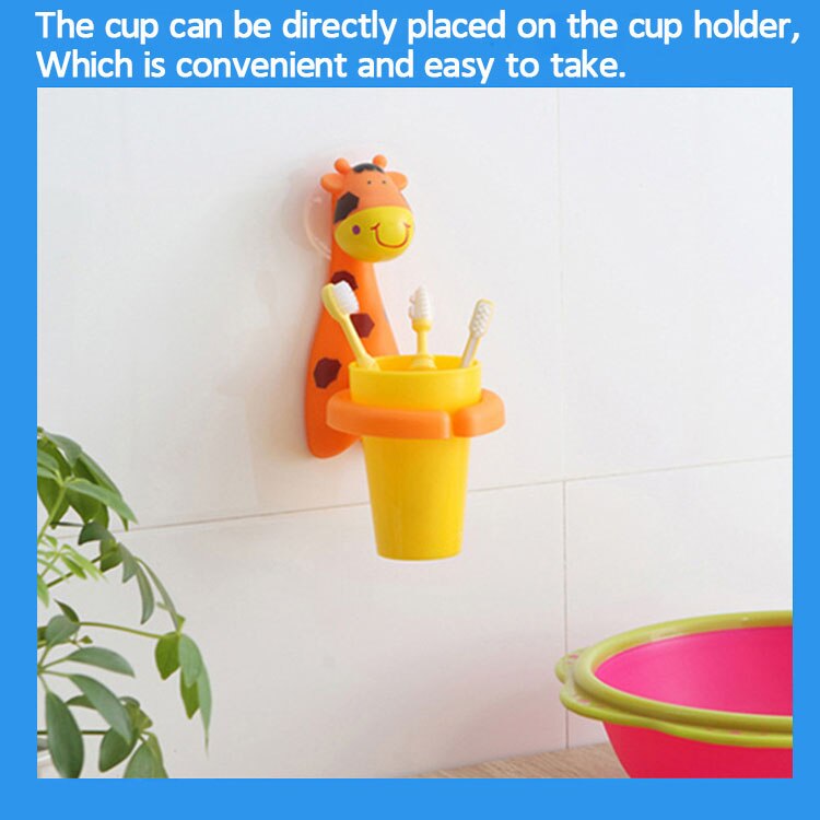 Variété De Styles De Dessin Animé Enfants Brossage Support De Verre Animal Enfants Enfants Brosse à dents Avec Brosse À Dents Tasse de Rinçage Et Support