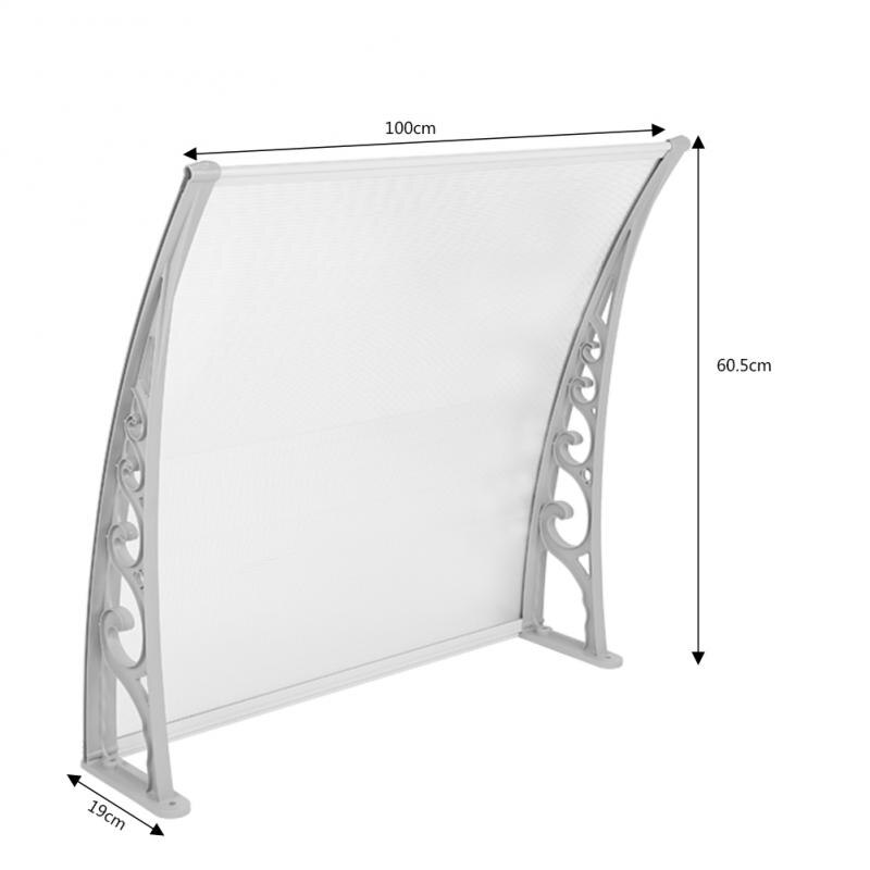 Door Window Rain Cover Sun Shade Door Awning Modern Polycarbonate Cover Front Door Outdoor Patio Canopy Gazebos 6-Size HWC