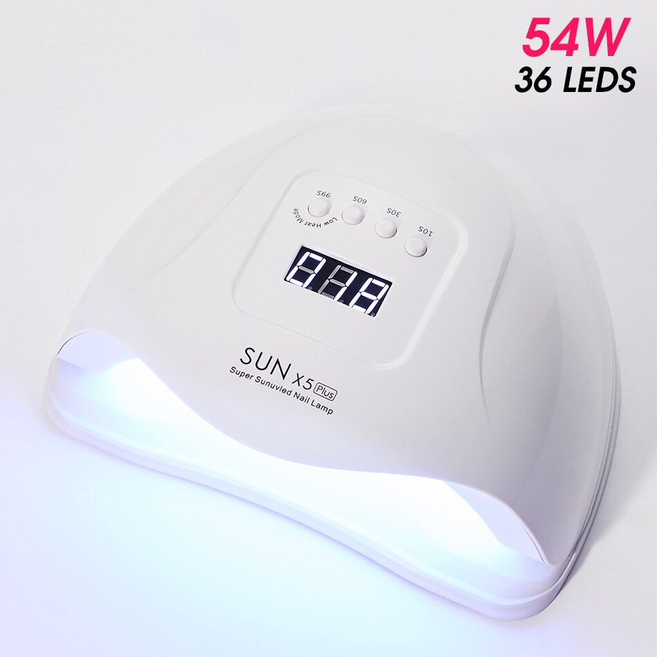 Lámpara LED para manicura de uñas MORDDA de 80W, lámpara de hielo UV para manicura, herramientas de arte de uñas, secador de uñas de alta potencia para secado rápido, todo tipo de esmalte de Gel: X5 Plus 54W White / US