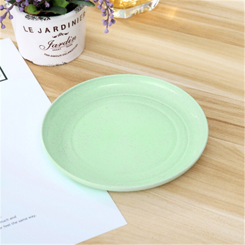 4pc Wheat Straw Plates Home Plate Set Bone Dish Dessert Plate Kitchen Accessories Tableware Plates Serving Dishes.75z: green