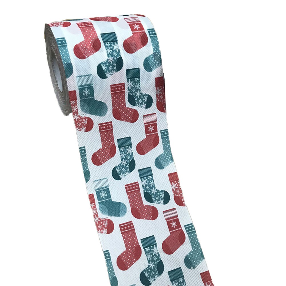 Papier de rouleau de noël, dessin animé mignon Santa Elk flocon de neige impression serviettes en papier pour le marché des toilettes de l'école de fête de la maison