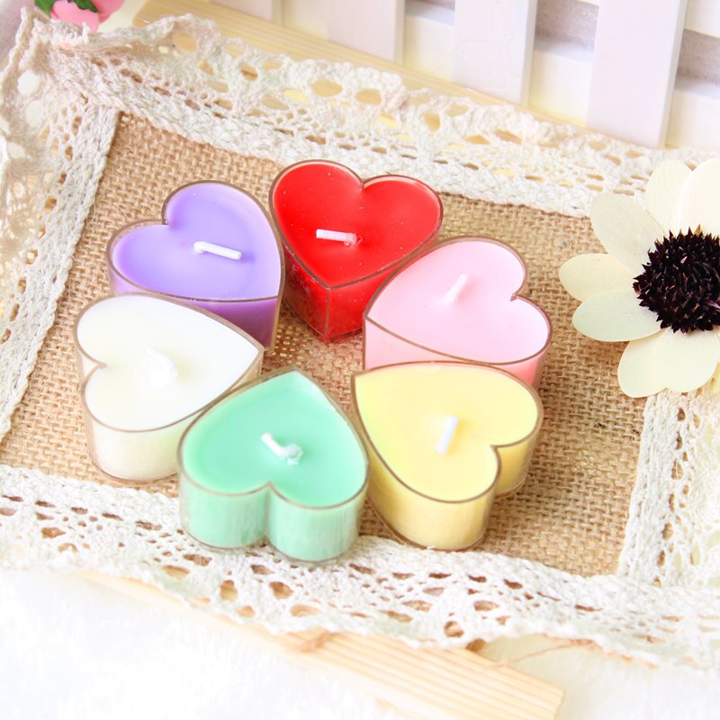 9pcs Heart Shaped Scented Candles Birthday Wedding Party Decor Candle Valentine's Day Proposal Dinner Aromatherapy Candle