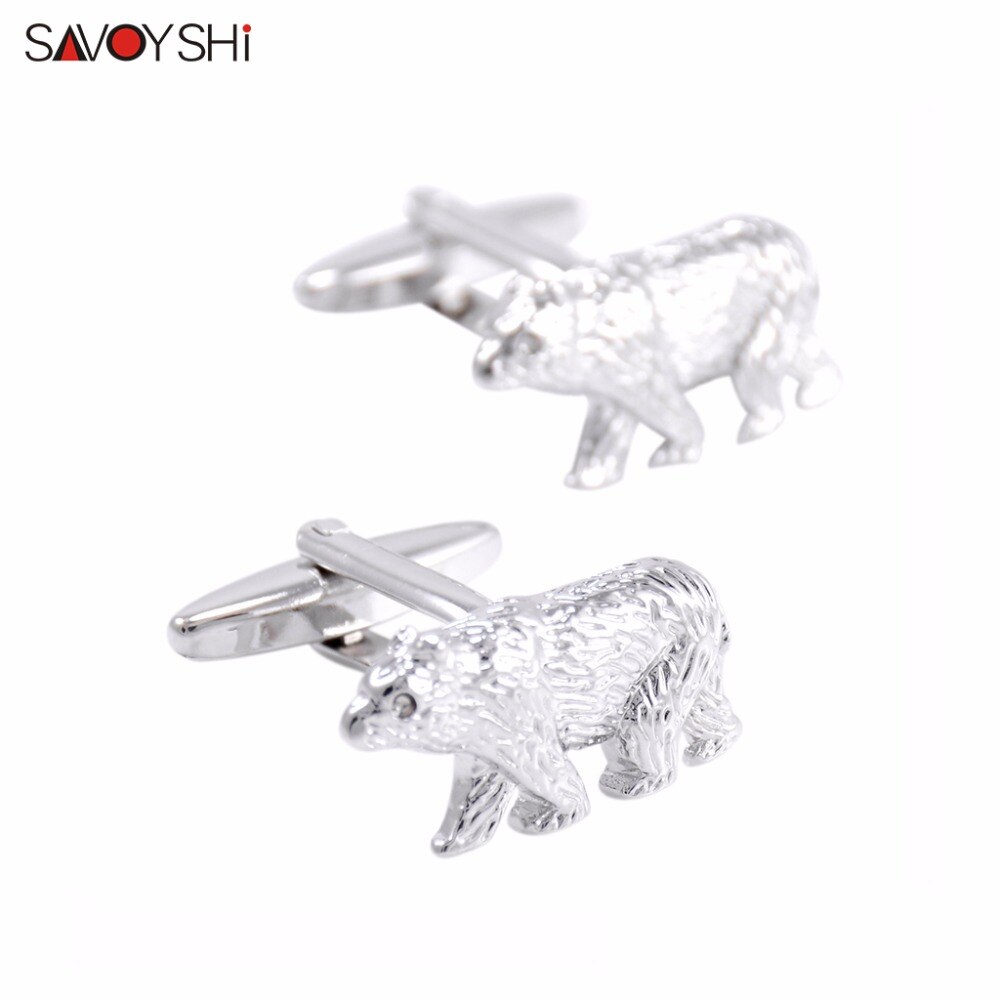 SAVOYSHI Polar- Bär Manschettenknöpfe für Herren Hemd Manschette bottons Neuheit Ebene Manschettenknöpfe Männer Schmuck