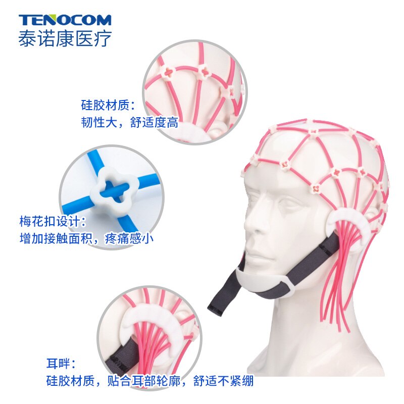 La tapa EEG es fácil de desmontar, Material de silicona para habitación EEG, tapa EEG de electrodo de puente