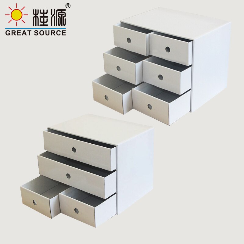 4 tiroirs de stockage Composable armoire bureau ondulé pliable maison stockage papier Kraft respectueux de l'environnement (2 pièces): Group F