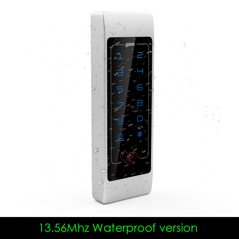 Metal Backlight Touch Access Control Keypad RFID 125Khz/13.56Mhz Waterproof Access Control Machine Wiegand 26/34 output: 13.56Mhz Waterproof