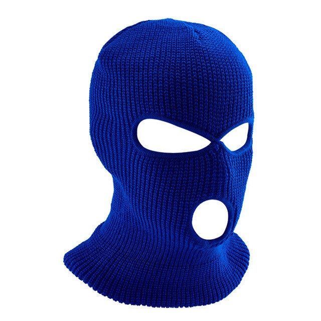 Winter Balaclava Warm Knit ski mask 3 hole Knitted Full Face Cover Ski Mask Full Face Mask for Outdoor Sports: blue