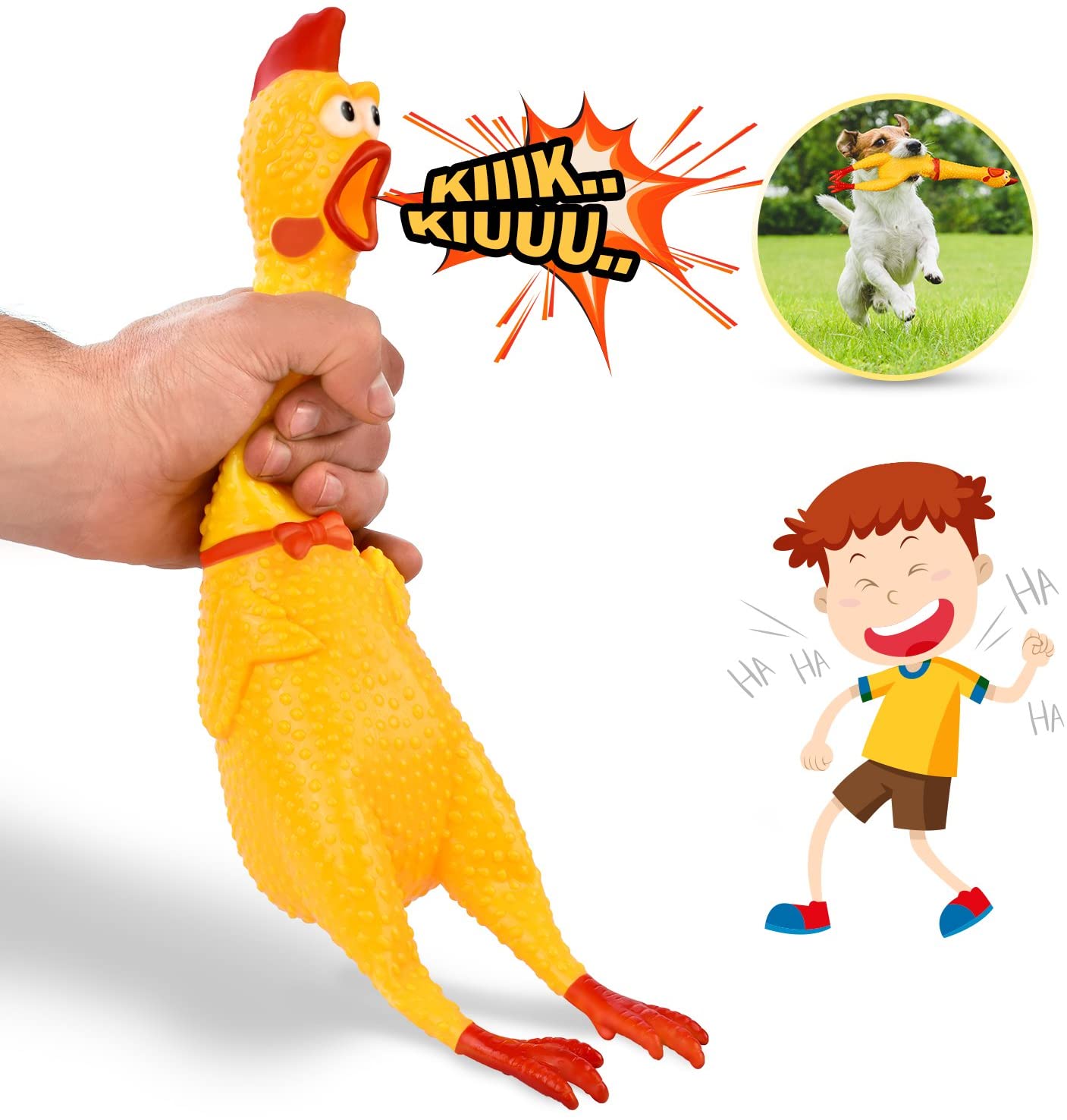 Screaming Chicken Pets Dog Toys Squeeze Squeaky Sound Funny Toy Safety Rubber For Dogs Molar Chew Toys