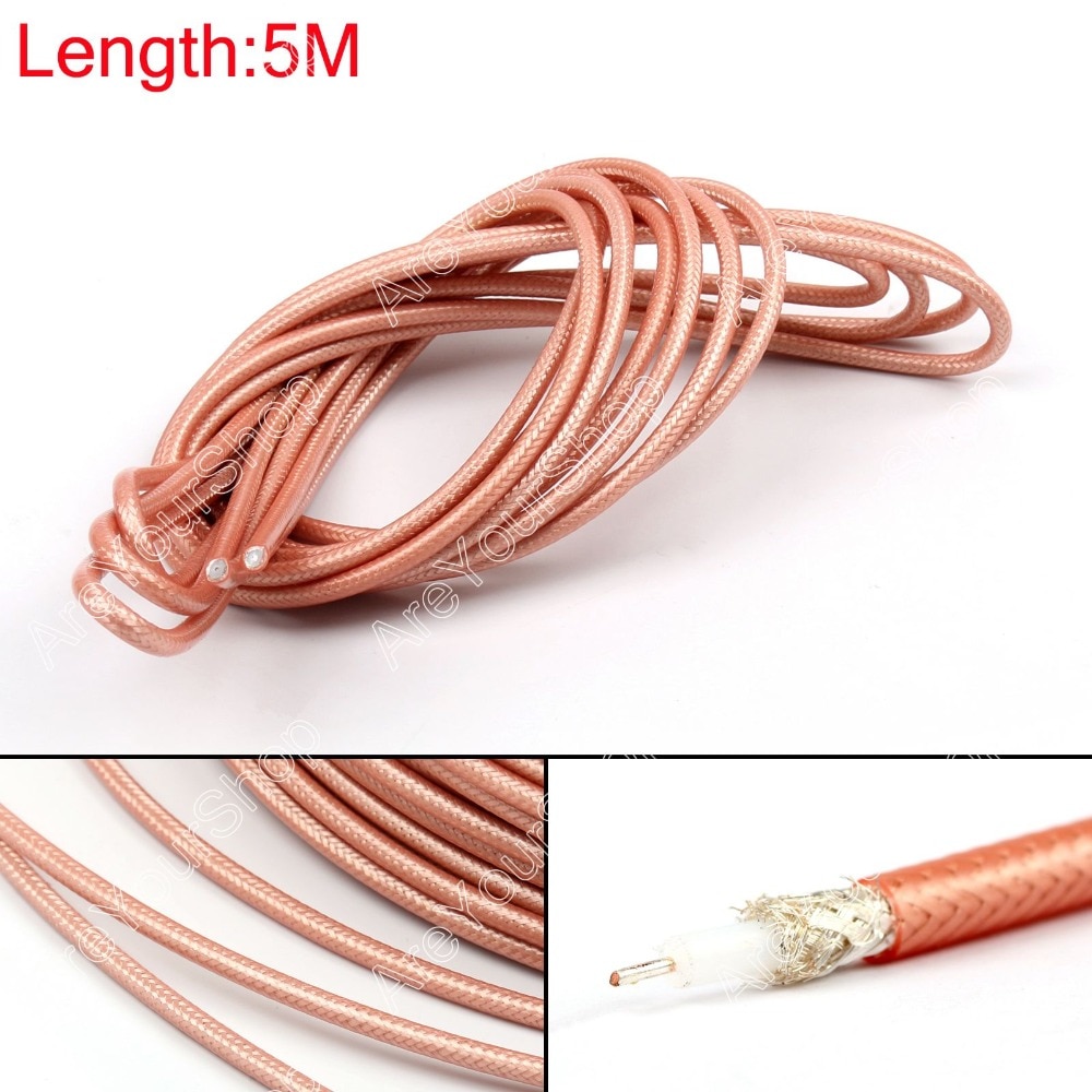 Areyourshop venta 500cm RG142 RF conector de cable coaxial 50ohm M17/60 RG-142 coaxial flexible 16ft macho