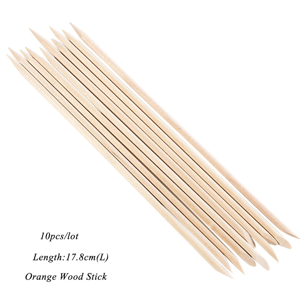 10/30/50/100pcs Bois Baguettes D&#39;orange Ongles Cuticule Poussoir Retrait Parsemant Gemme Outil De Manucure Pédicure Ongles Ensemble de Bâtonnets De NT709: 10pcs L
