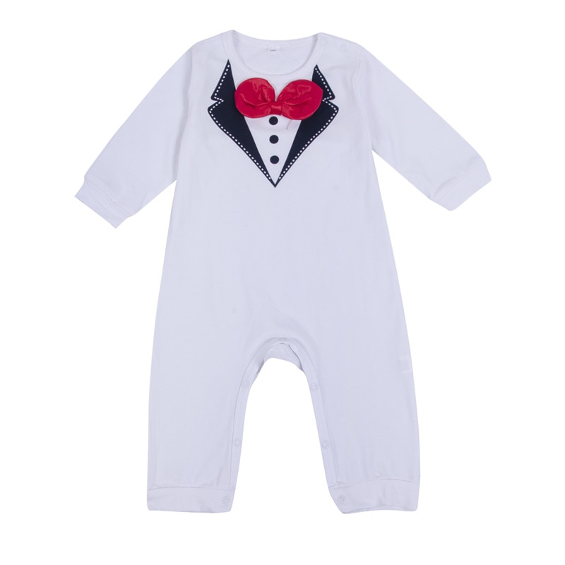 0-36Monate Nette Baby Jungen Strampler Langarm Fliege Baby Jungen Gesamt Schwarz Weiß Gentleman Formale Neugeborene Kleidung Gesamt