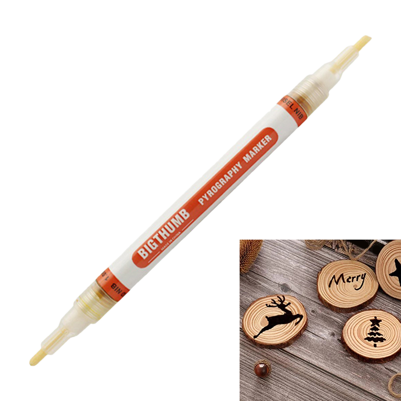 Rotulador de doble cabezal para quemar madera, rotuladores de pirograbado de Artesanal, herramientas de pintura, , papelería para oficina y escuela