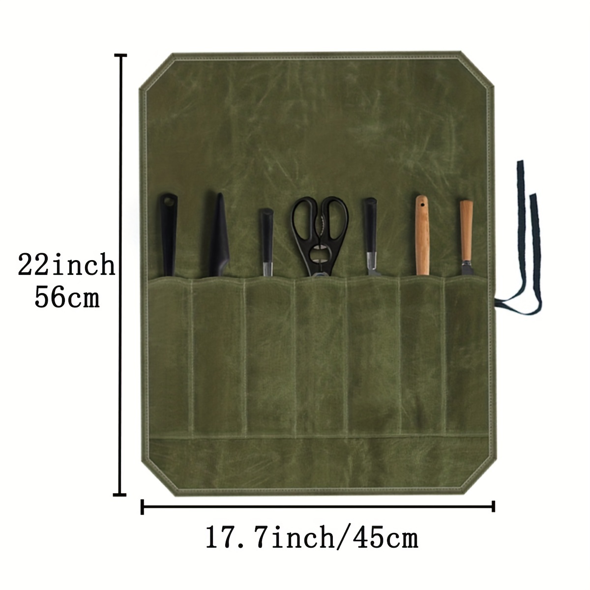 Messenhoesjes Organizer-Duurzame Gewaxte Canvas Constructie, Koksmes Roltas, Draagbare Koksmessen Met 7 Sleuven