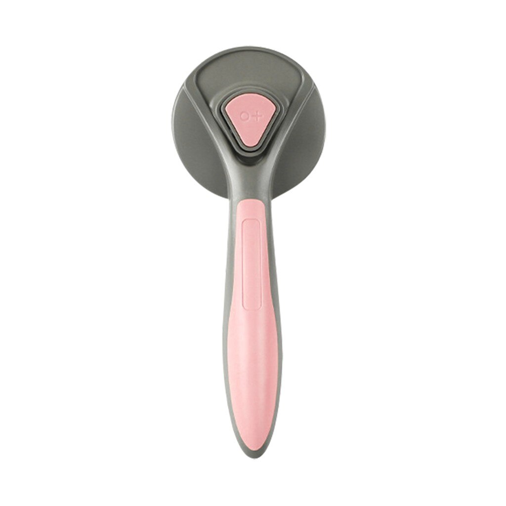 PAKEWAY Pet Cat Brush Massage Tools Multi-function Non-slip Grip Handle Comb: Pink