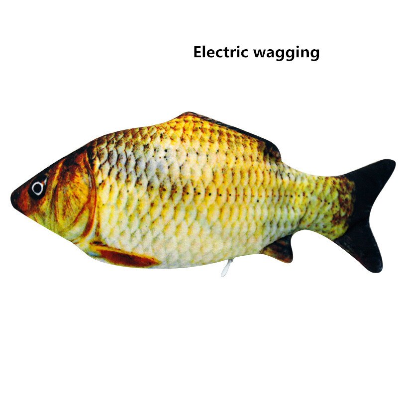 Kattleksak elektrisk viftande fisk rörlig fisk floppande fisk dansande fisk viftande simulering elektrisk för kattunge 30cm: Sjöblått