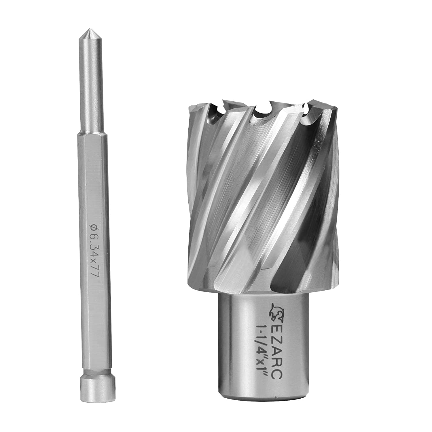 EZARC HSS Annular Cutter, 1-Inch Cutting Depth for Metal Stainless Steel Drilling Fits Magnetic Drill Press Include Pilot Pin