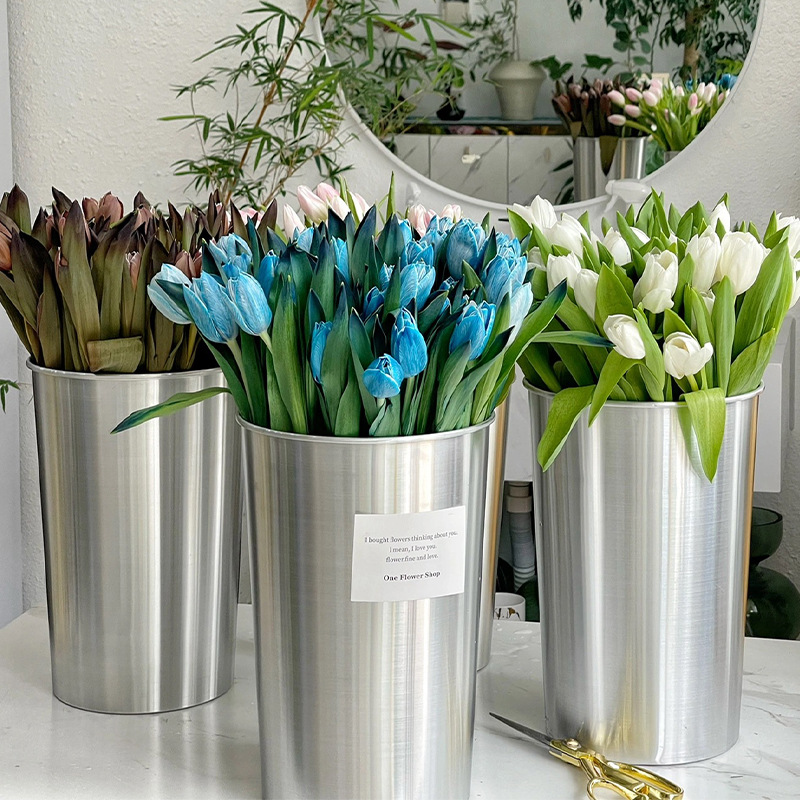 Joywood Aluminium Eimer Metall Eimer modische hoch-Ende-Blumen fass Blumen kunst Blume Erwachen Eimer Dekoration
