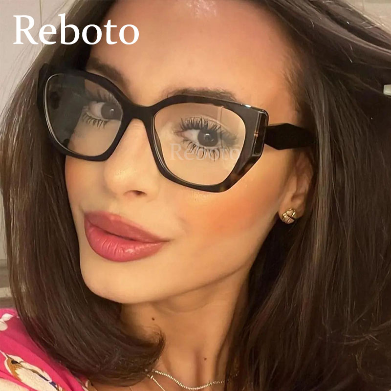 Luxury Eyeglass Frames For Women Cat Eye Brand Computer Glasses Frame TR90 Optical Anti Blue Light Eyeglasses