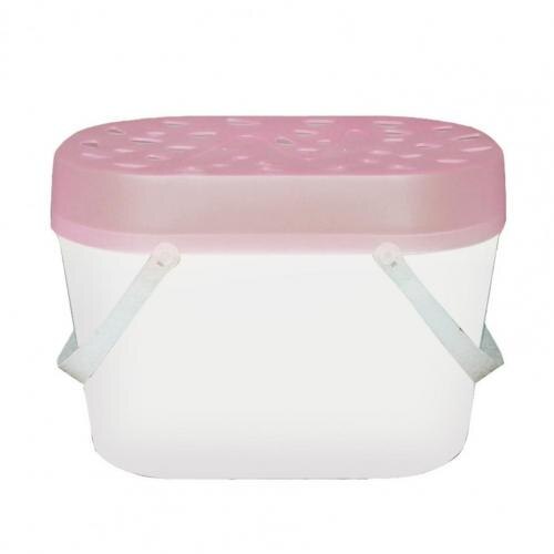Compact Portable Fish Tank Hole Plastic Portable Fish Tank Pet Crate Small Pet Crate Mini Fish Tank:  Pink M