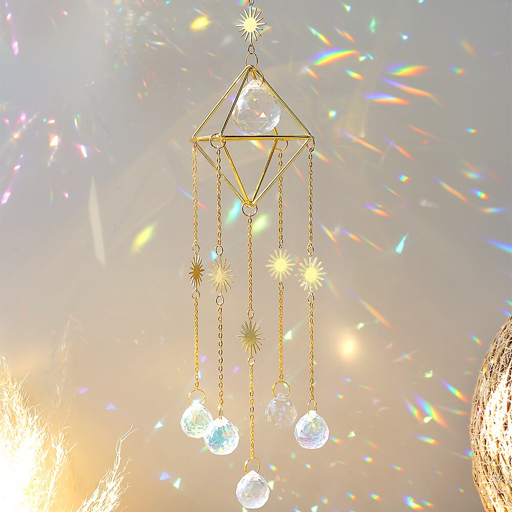 Suncatcher twórca tęczy kryształowy pryzmat dekoracje ogrodowe łapacz słońca kryształ Windchime Suncatchers wiszące kryształy wystrój okna