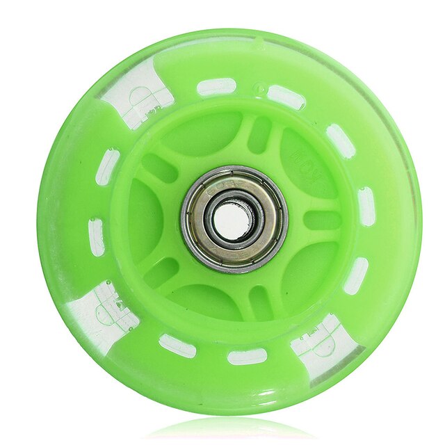 Rueda silenciosa de Flash para patinete, rueda de juguete para Micro Scooter, luz intermitente, Chico, Rosa/azul/negro/verde, accesorios para monopatín, 1 unidad: Green