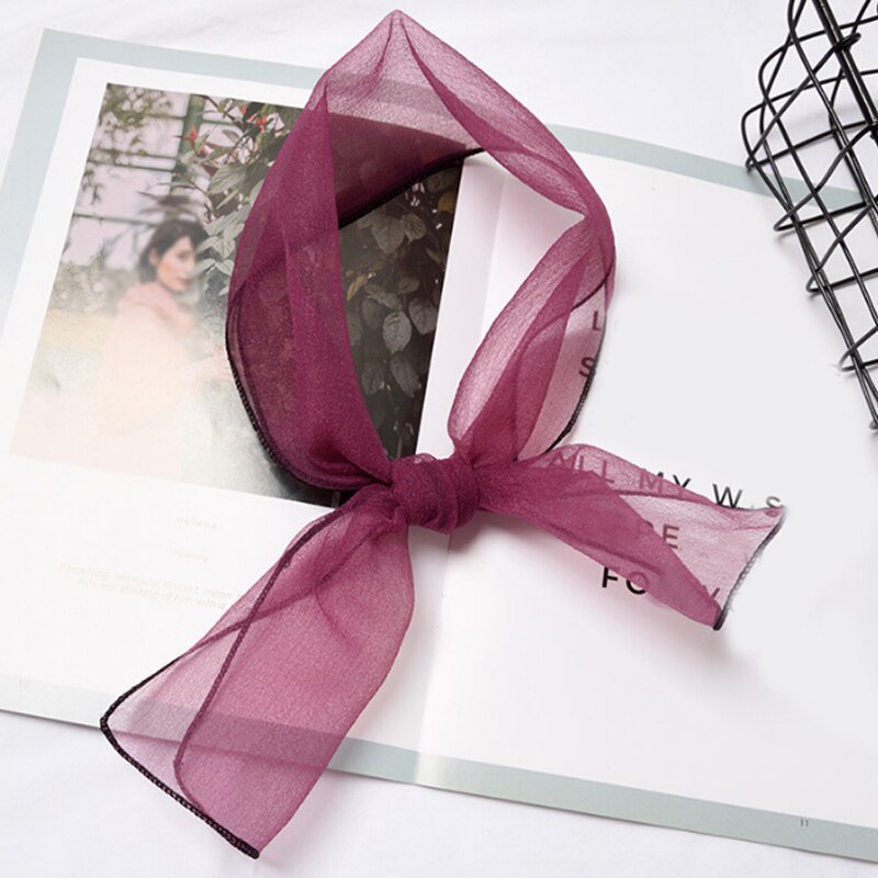 Solid Organza Women scarves Clothing Accessories Candy Color Korean Women Ladies Newest Magic Super Thin Scarves: Purple 