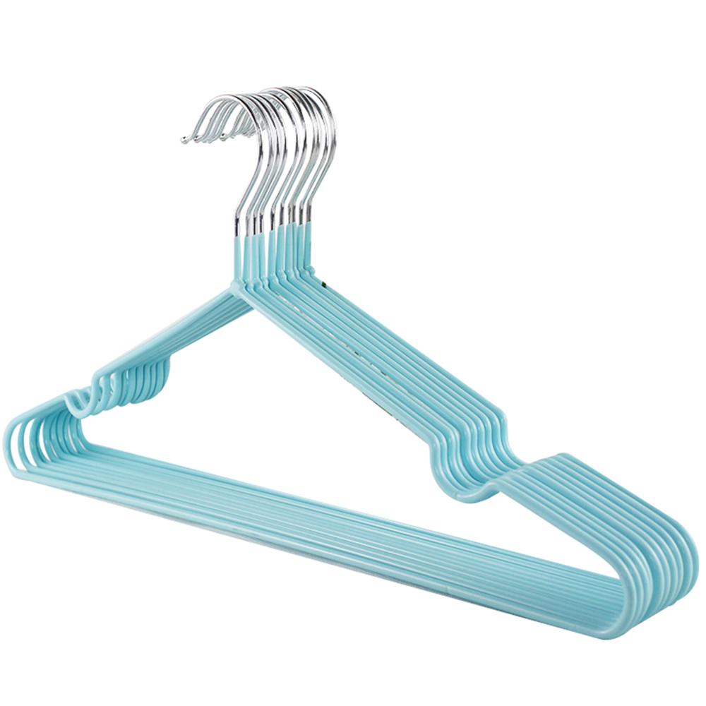 10pcs Children Adult Clothes Hanger Clothes Drying Rack Non-Slip Metal Shirt Hook Hangers Coat Hanger Clothes Accessories Rack: Light Green / adult