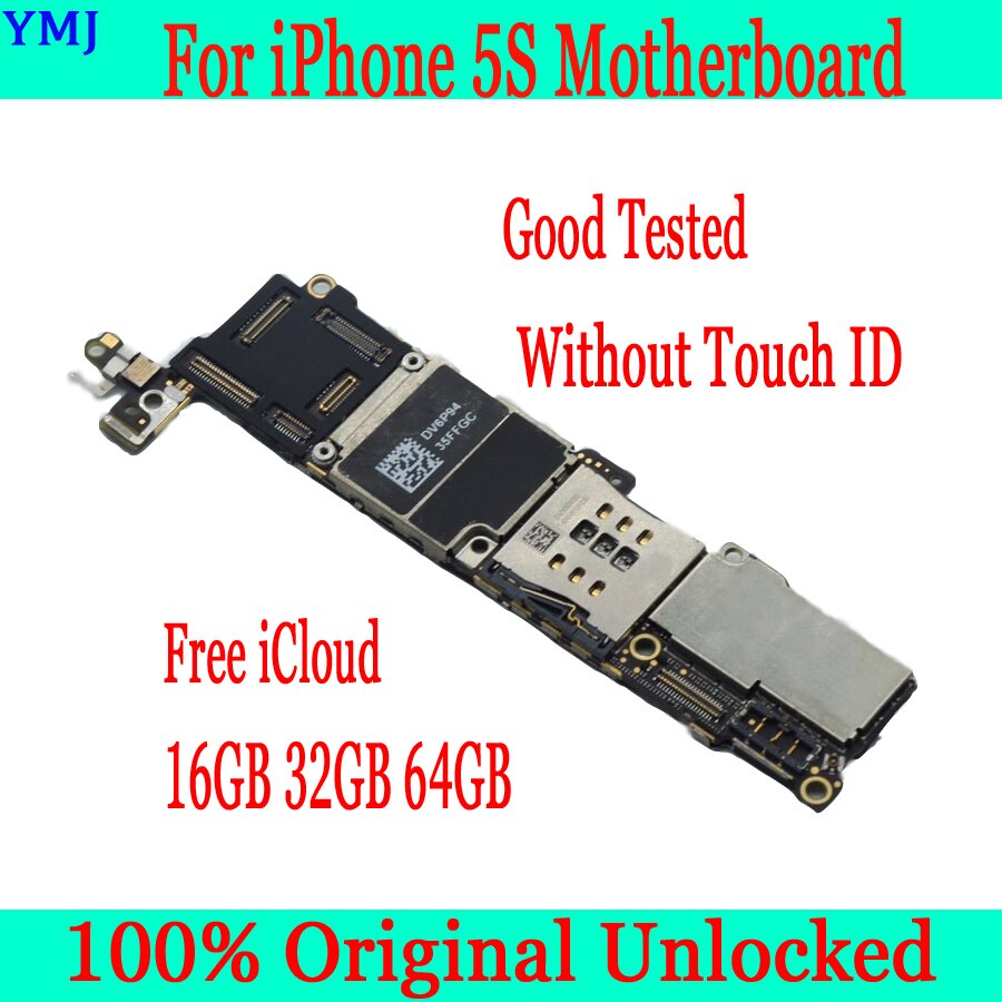 for iphone 5S Motherboard with Free iCloud,Original unlocked for iphone 5S Mainboard with/without Touch ID,Good T