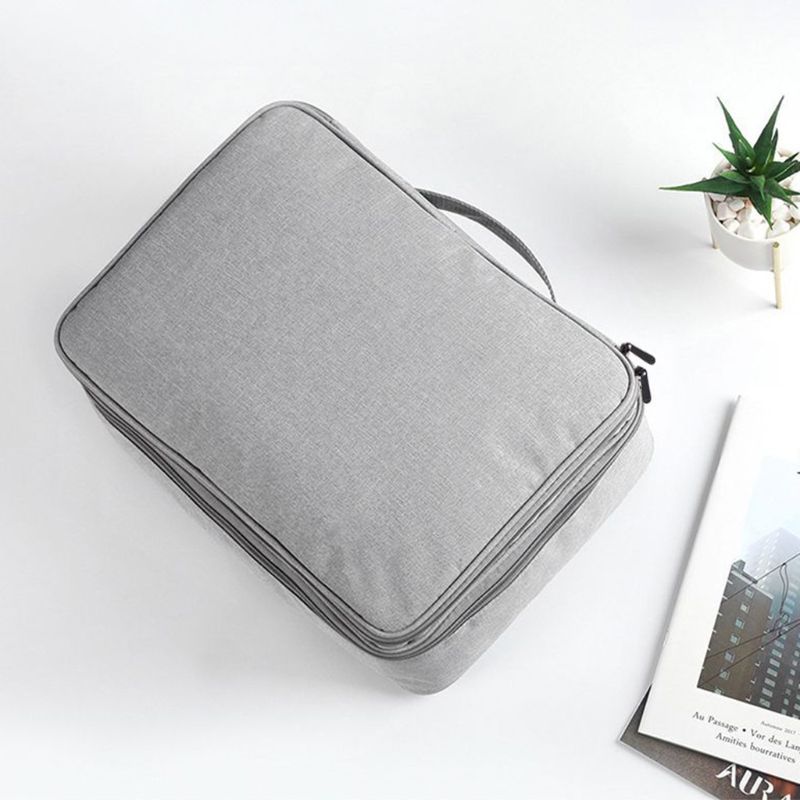 Double Layer Document Ticket Bag Zipper Storage Large Capacity Certificates Files Organizer Home Travel