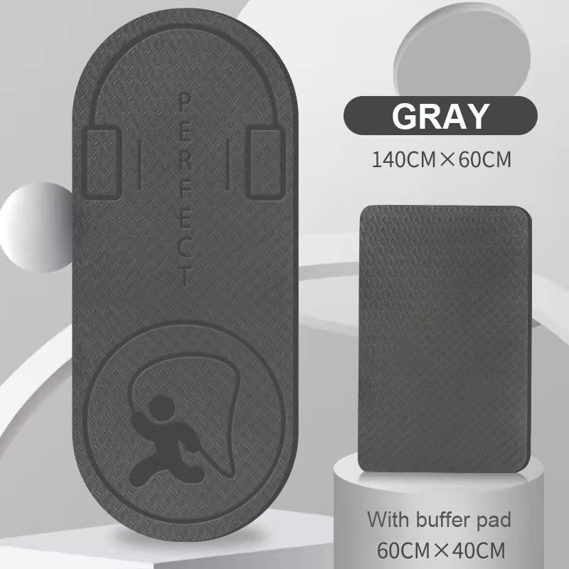 Skipping Mat Jump Touw Huishouden Buffer Pad Stille Fitness Yoga Mat Tpe Dikke Vloermat Home Gym Sport Oefening Mat antislip: Gray with pad