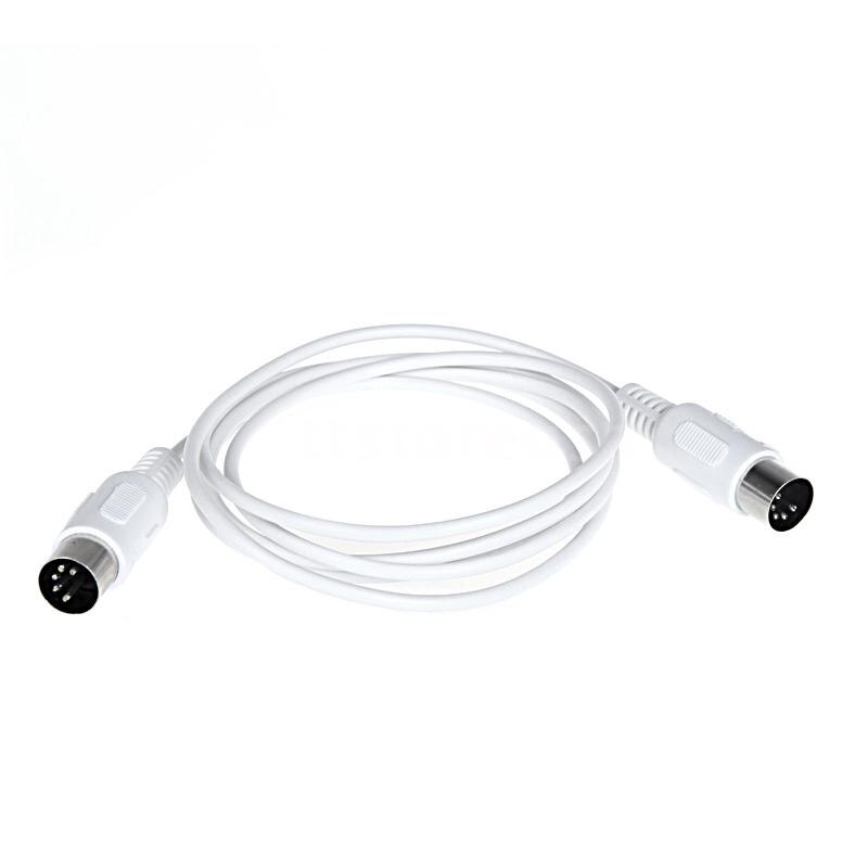 5- poliges midi-din-verlängerungskabel (stecker auf stecker),  /9.8ft- polig, weiß