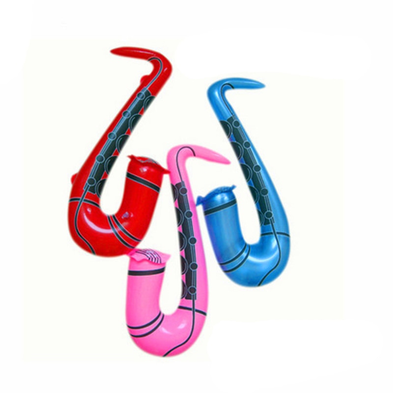 1 stuk 75CM Opblaasbare Sax Saxofoon Muziekinstrument Speelgoed Themafeest Props Speelgoed Willekeurige Kleur Fun Shape Kids speelgoed