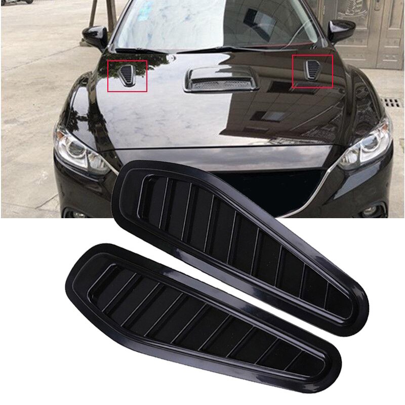 Cover Sticker 2pcs/set Car Decorative Air Flow Intake Bonnet Universal Parts Engine Useful