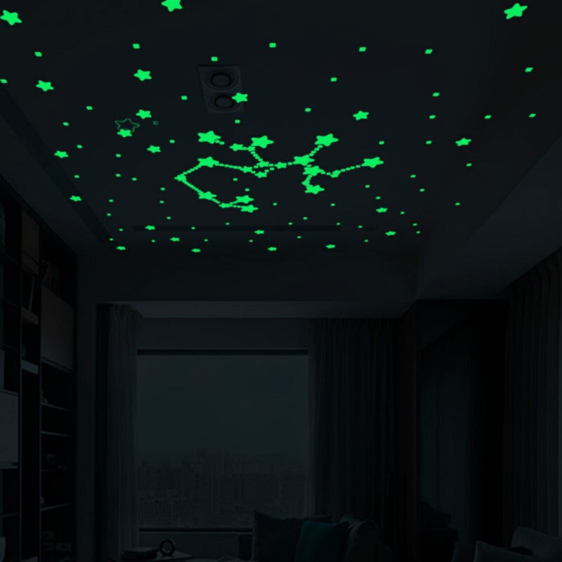 450/500 Stks/set Lichtgevende Ster Dot Stickers Kinderen Slaapkamer Fluorescerende Schilderen Speelgoed Pvc Glow In Dark Speelgoed Kinderkamer decoraties