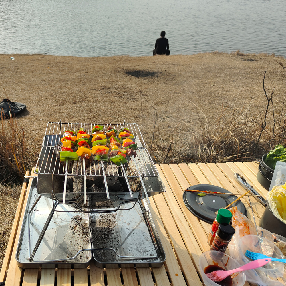 Camping Houtkachel Vuurkorf Camping Vuur Houtkachel Draagbare Vouwen Wandeling Barbecue Bbq Houtskool Grill Stand