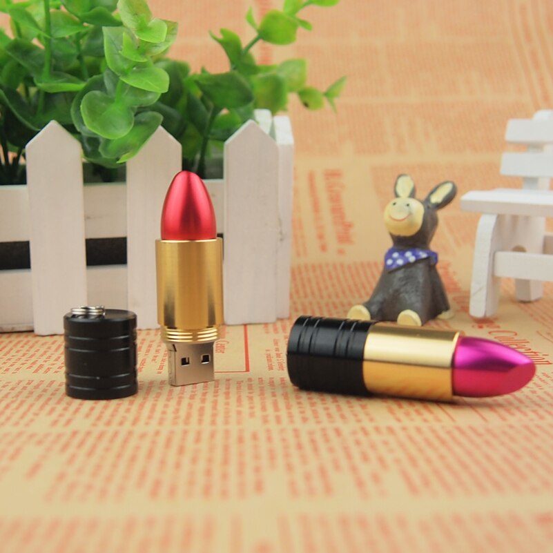 Gorąca sprzedaż Cute Cartoon Pendrive czerwona szminka Model dysk Usb 2.0 4gb 8gb 16gb 32gb 64gb pamięć USB Pendrive upominki dla ukochanej osoby