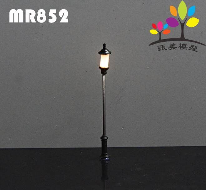 Led 3V Hoge Licht Schaal Model Metalen Lantaarnpaal Licht Voor Architectuur: MR852 warm