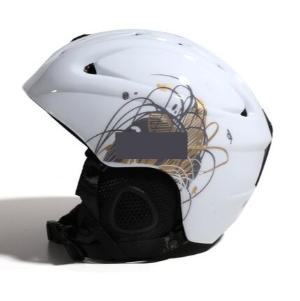 14 trous Ski casque Eps casquette corps PC visage coquille placage Double planche neige casque hiver Sports de plein air équipement de Ski: Or