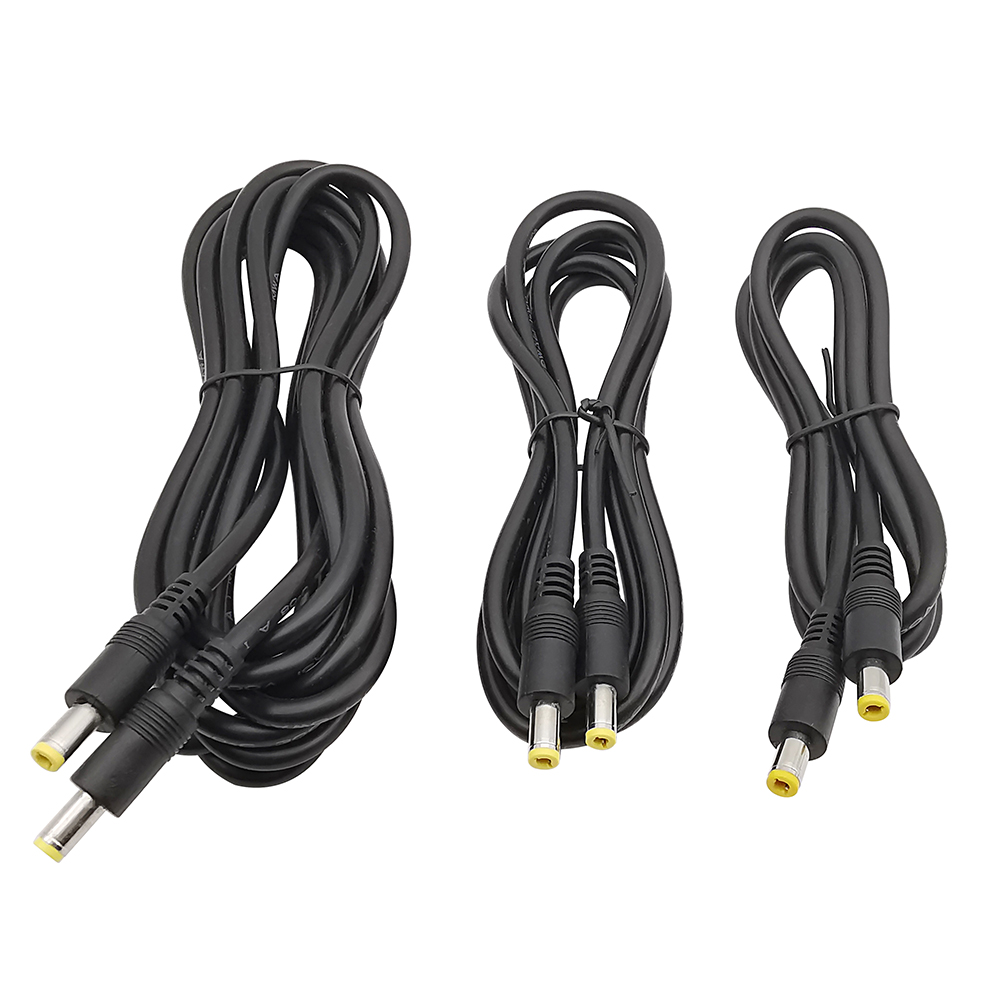 Conector de Cable de alimentación DC 12V, 5,5x2,5mm, macho a 5,5x2,5mm, Cable de extensión, adaptador CCTV, 0,3 M, 0,5 M, 1M, 1,5 M, 3M