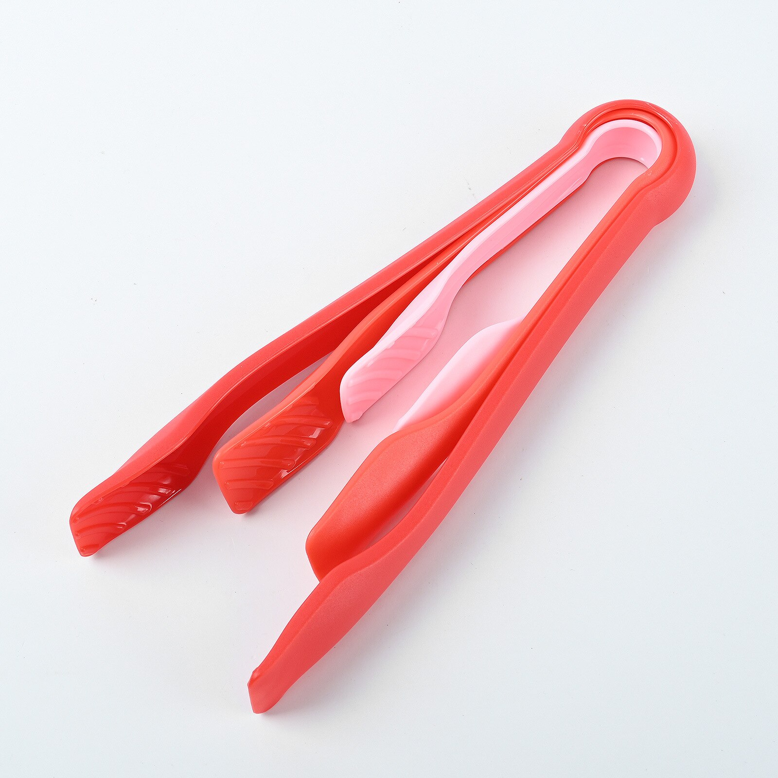 Pinzas multifuncionales antiadherentes 3 en 1 para comida, pinzas para ensalada frita, espátula para tortilla, Pizza, barbacoa, cocina: Rojo