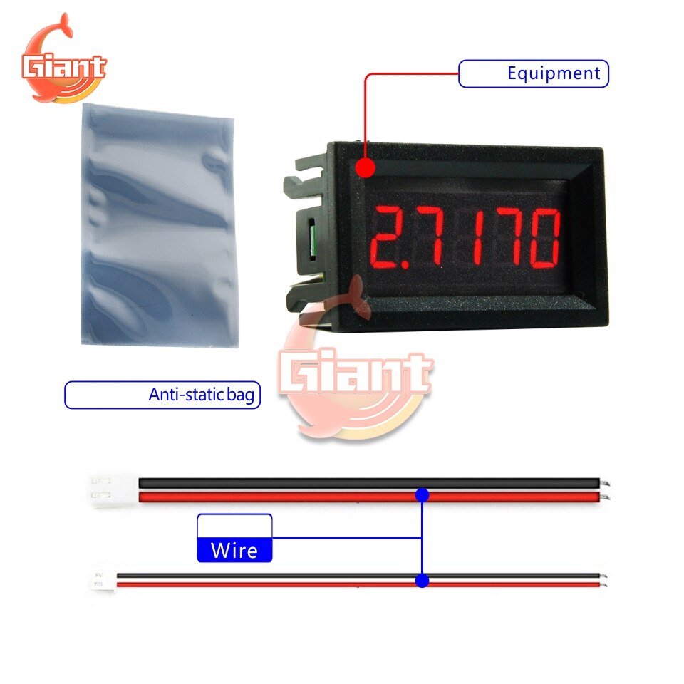 DC4-30V 0.36 inch LED 50.000mA 50mA 5 Digits DC Ammeter Digital Current Panel Meter 12V Amp Tester Detector Built-in Shunt