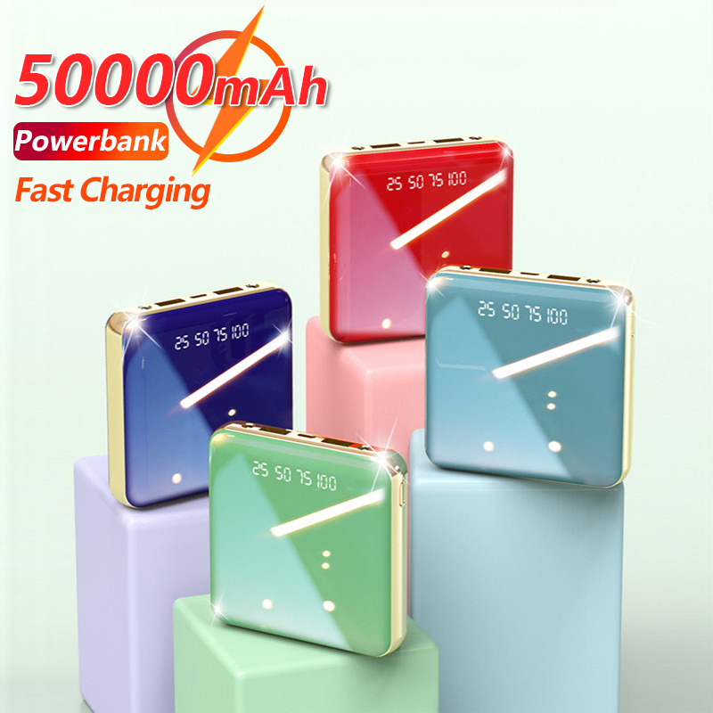 50000mah mini power bank de uma maneira de carregamento rápido ao ar livre equitação bateria externa com dupla usb 2 lanterna portátil power bank