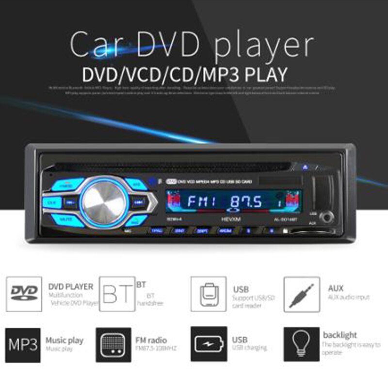 1 Din 12V Auto Dvd Cd Speler Voertuig MP3 Stereo Auto Handsfree Autoradio Bt O Radio 5014 Auto-styling Draadloze Afstandsbediening