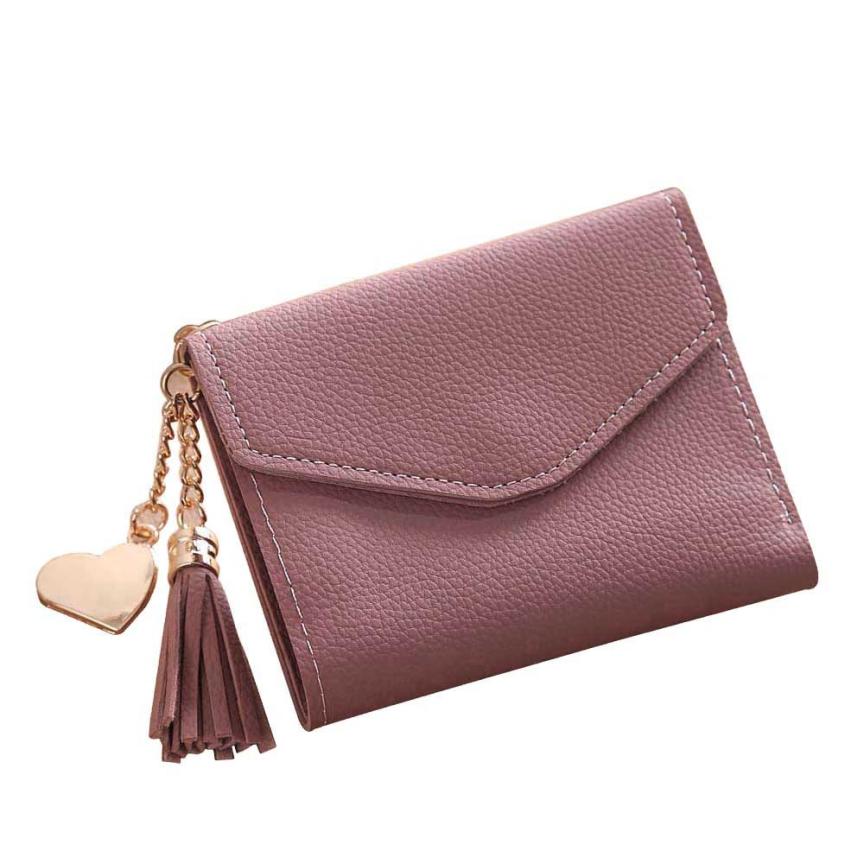 Donne portafogli Semplice Breve Nappa Borsa Della Moneta Titolari di Carte di portafogli di qualità eccellente portefeuille femme cartera mujer: Red